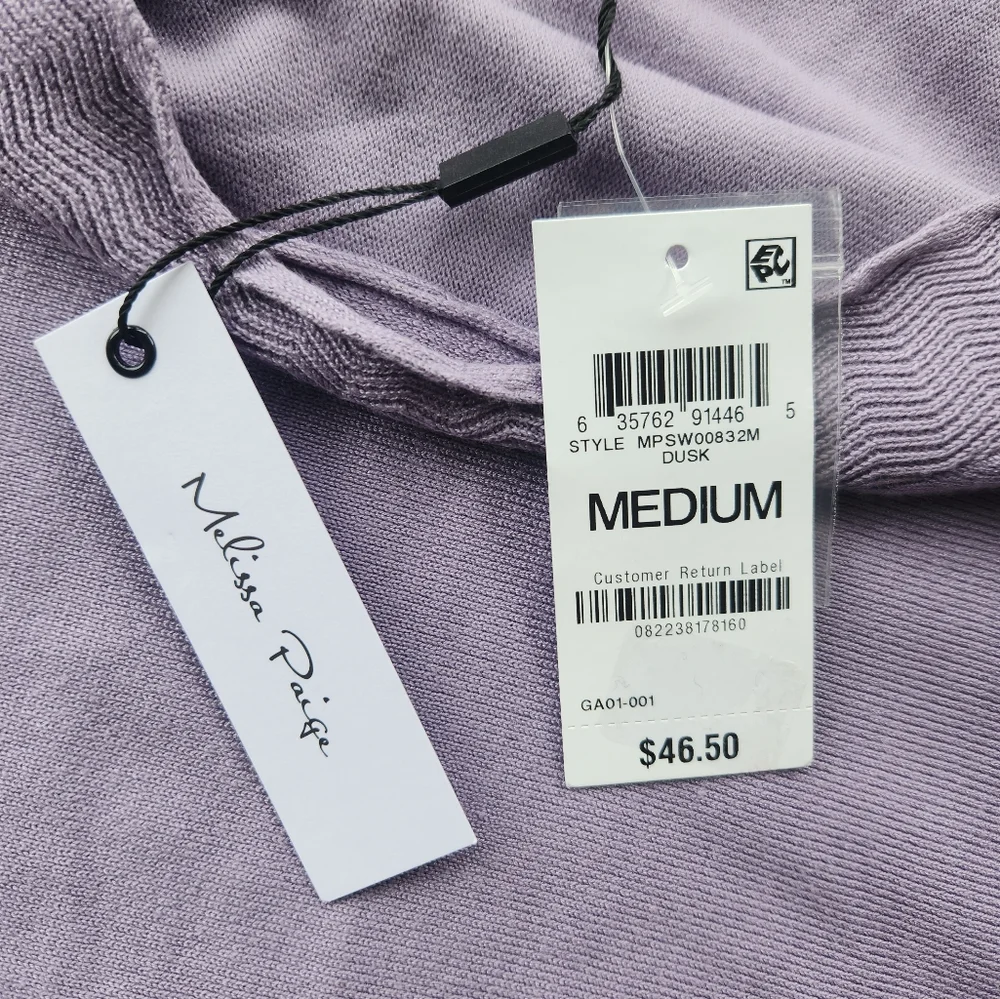 NWT Women's Lavender Knit Sweater Size Medium - Picture 7 of 10